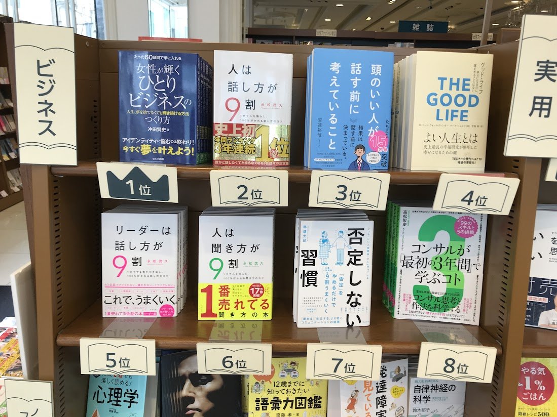 ジュンク堂書店のビジネス書ランキングで1位